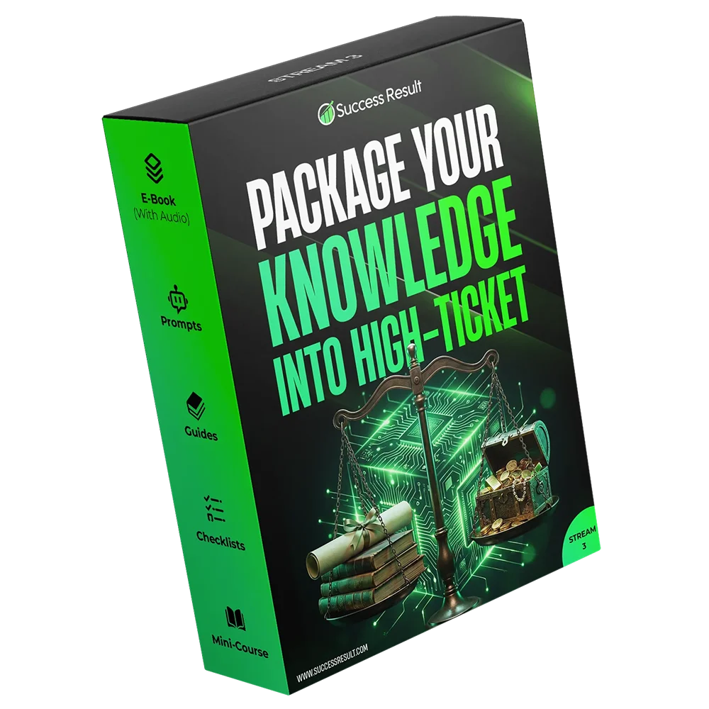 Package Your Knowledge Into High-Ticket — Audio, E-Book, checklist, guide, mini-course and prompt pack